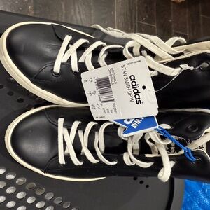 Adidas Black and White Leather Sneakers